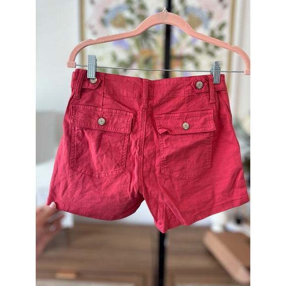 Pistola Mid Rise Stretch Utility Pockets Shorts Preppy Dark Coral Womens Size 26 - Picture 4 of 8